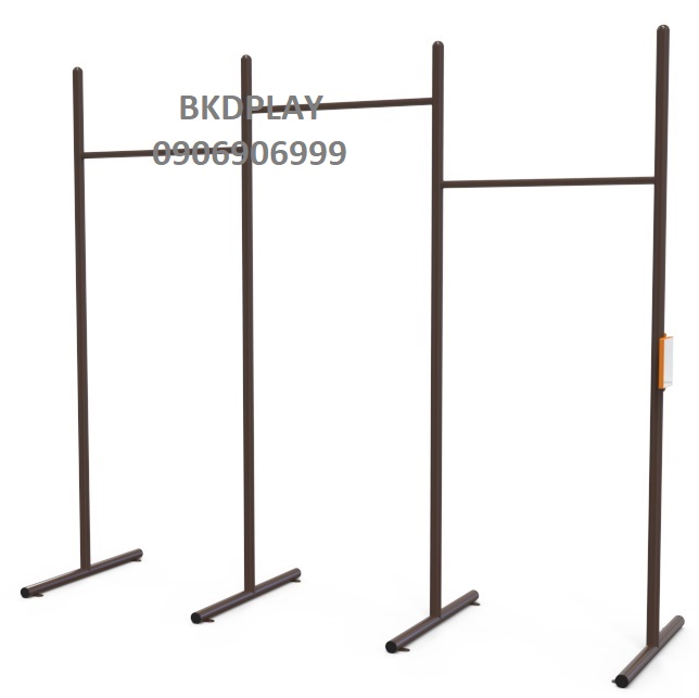 เครื่องออกกำลังกาย กลางแจ้ง ชุดอุปกรณ์ บริหารแขน หัวไหล่ แบบบาร์โหน 3 ระดับ ลานกีฬา อเนกประสงค์ สนามกีฬา สั่งผลิตตามสีที่ต้องการได้ ขนาด 60x300x220 ซม.