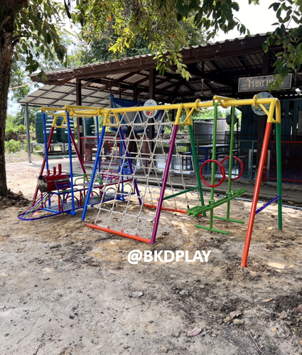 เครื่องเล่นสนามกลางแจ้ง ชุดรวมรถไฟ, ประกอบด้วยสไลเดอร์รถไฟโยกปีนป่ายและชิงช้าม้าโยก OutdoorPlayground,ผลิตเครื่องเล่นสนาม,เครื่องเล่นงบสพฐ.ประชารัฐ ราคาโรงงาน