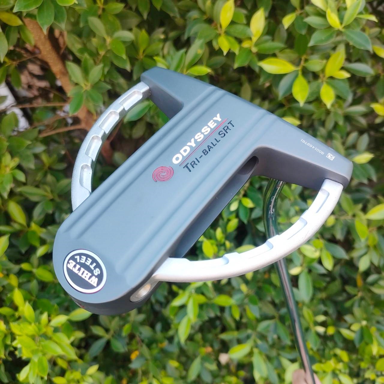 PUTTER ODYSSEY TRI-BALL SRT WHITE STEEL หน้าสัมผัสที่เกาะไลน์มาก ความยาว 34 นิ้ว มี COVER เดิมแท้!! ไม้กอล์ฟมือสอง ของแท้ BY NakaraLuxurious