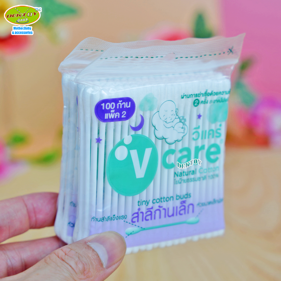 V care วีแคร์ สำลีก้านเล็กมินิ แพ็คคู่200ก้าน