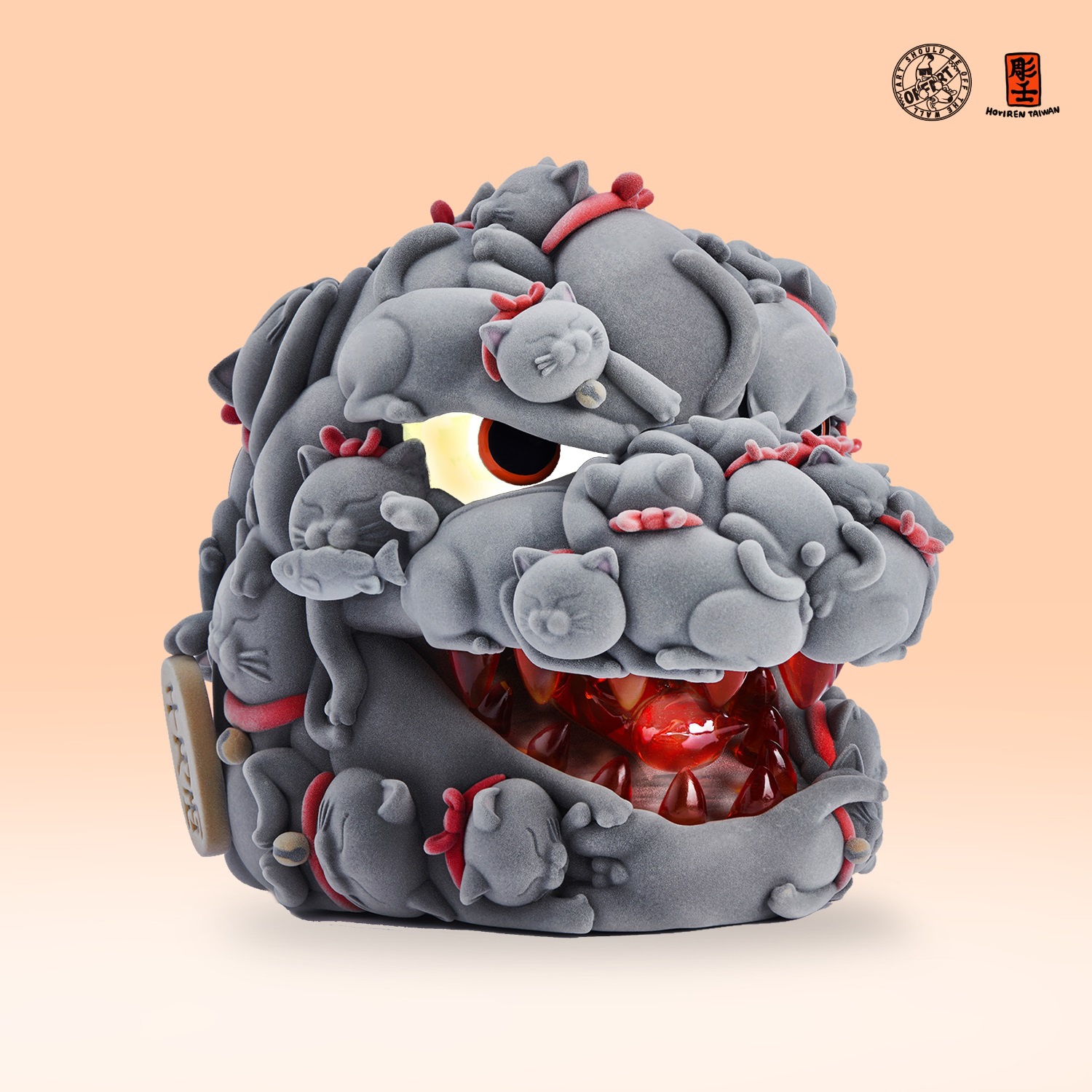 [สั่งจอง] OFFART x Horiren Red Flame Hundred Cats Resin Bust Original Flocked Ver.