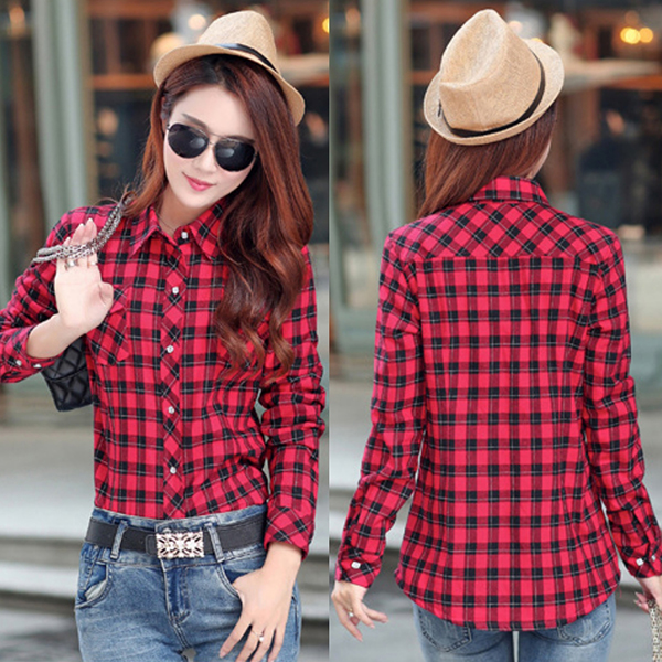เสื้อเชิ้ตลายสก็อต เสื้อแจ็คเก็ตรุ่นหนาซับผ้าขนนุ่มทั้งตัว-11358
