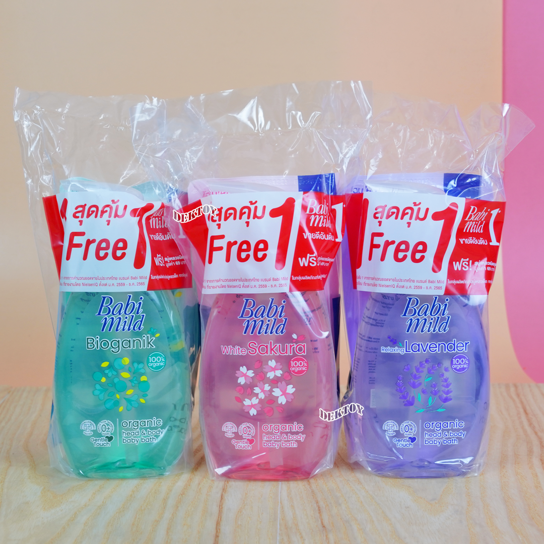 Babi mild เบบี้มายด์ อัลตร้ามายด์ สบู่อาบน้ำสระผม 380 แถม250 มล.หัวปั๊ม
