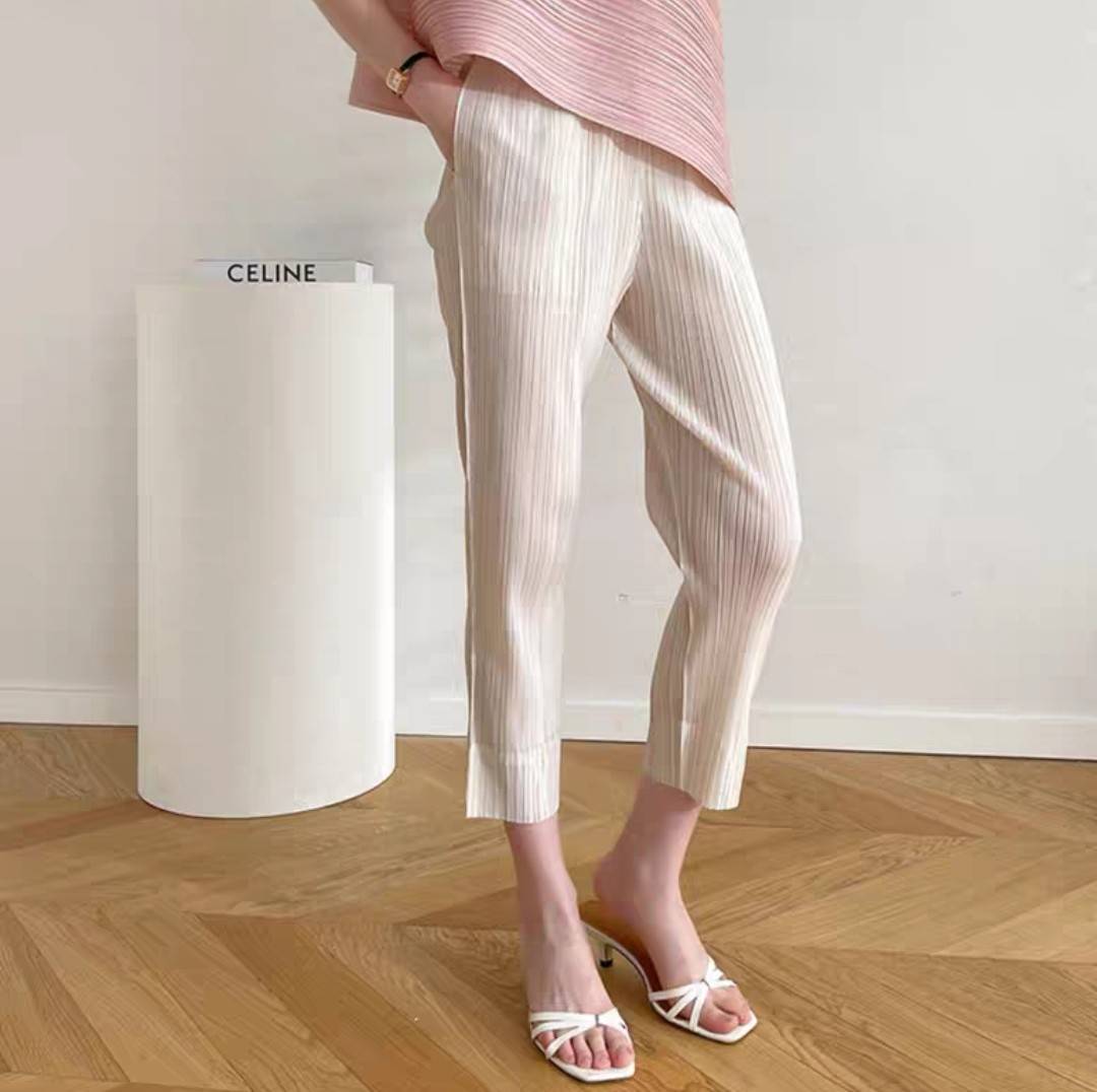 ยาว 34นิ้ว!! 2MUAY BASIC รุ่น GJO6896 SLIM FIT PLEATED PANTS กางเกงผู้หญิง กางเกงอัดพลีท 14สี FREE SIZE