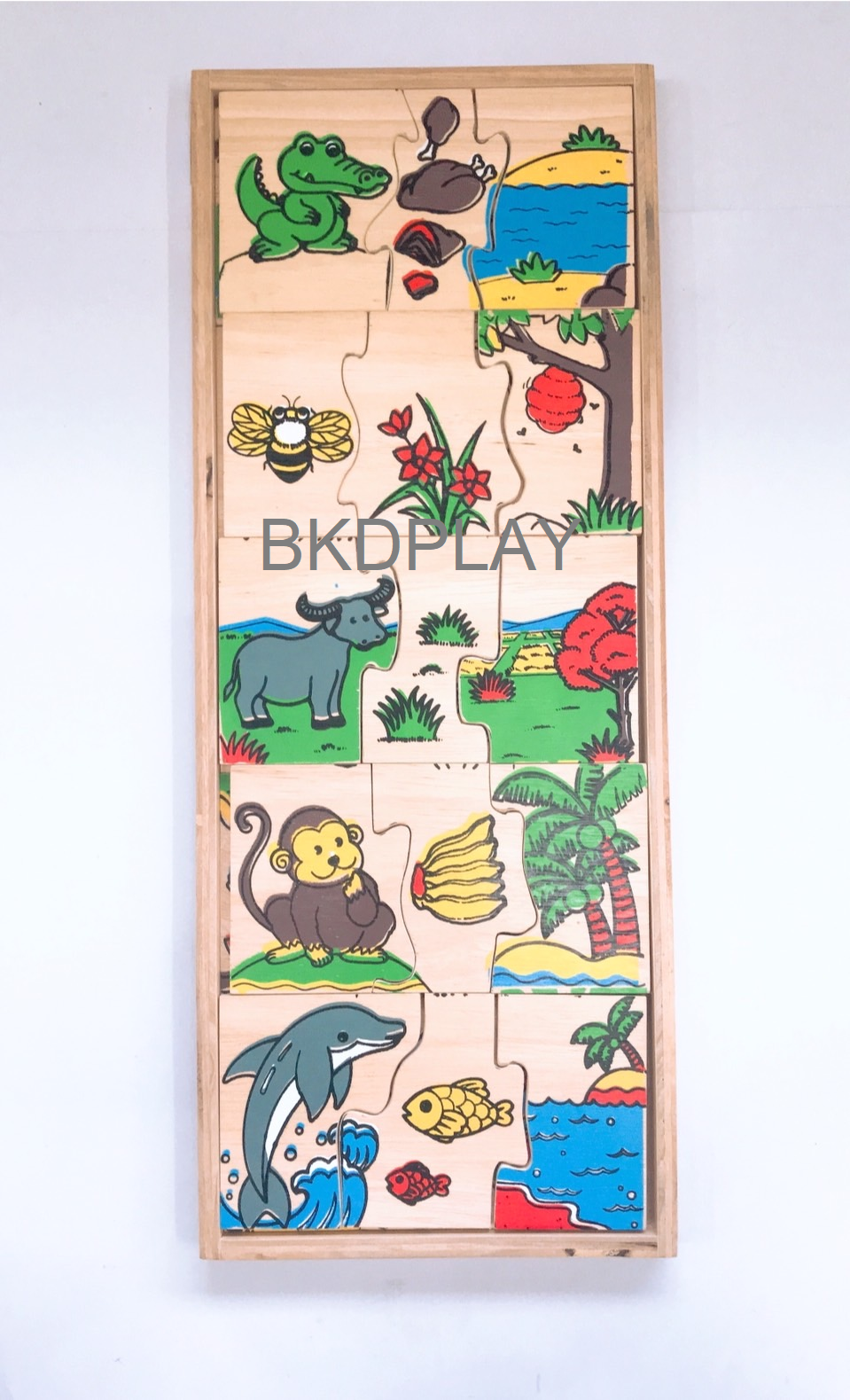 เกมจับคู่สัตว์-อาหาร-ที่อยู่ , ของเล่นไม้, ของเล่นเสริมพัฒนาการ, ของเล่นเด็กอนุบาล, สื่อการสอนเด็กอนุบาล วัสดุและสี ปลอดภัยต่อเด็ก มีมาตรฐาน มอก. ตามที่ สพฐ. กำหนด