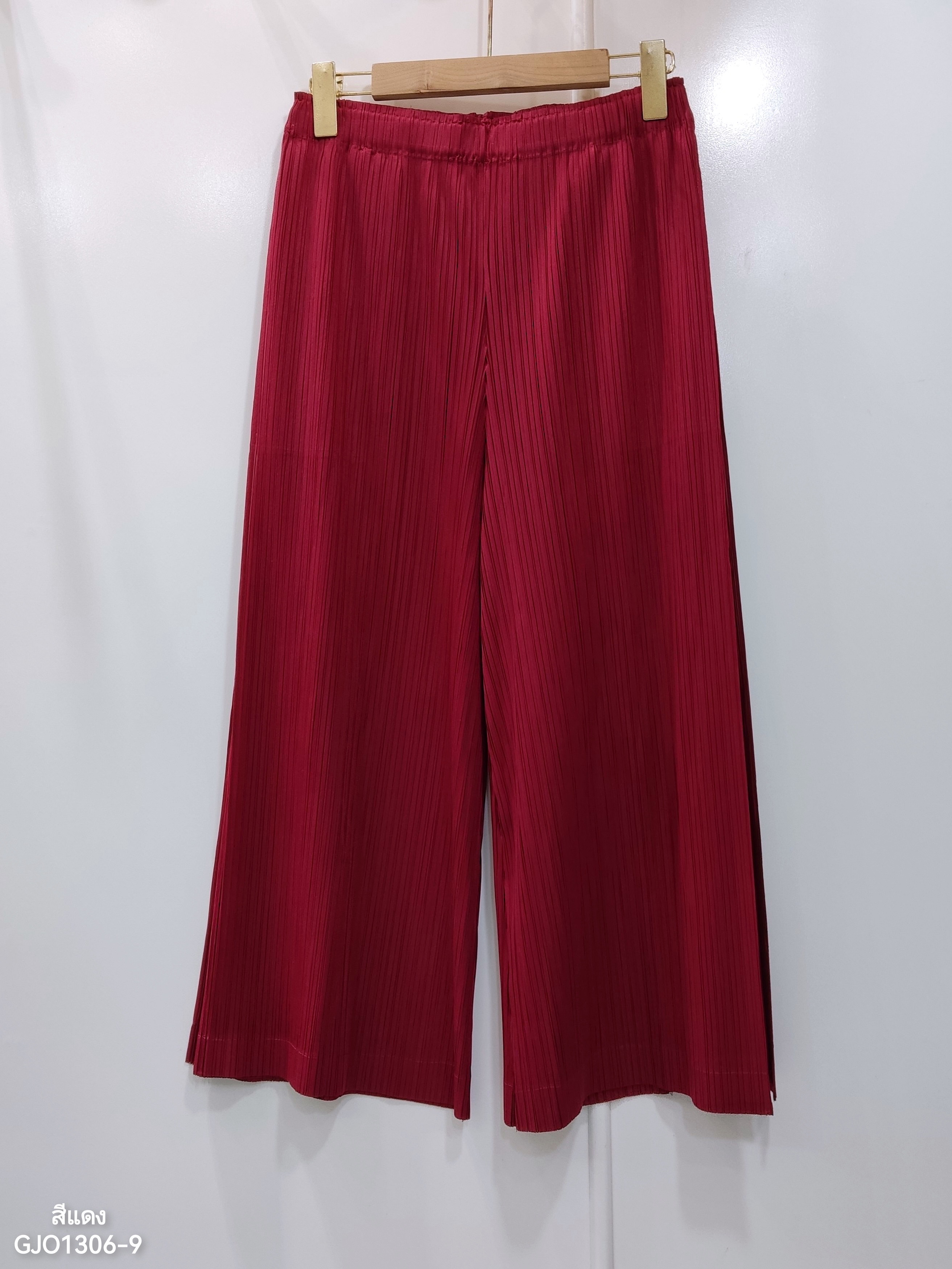 ยาว 33,ยาว 36นิ้ว 2MUAY รุ่น GJO1306 กางเกงพลีทคุณภาพ DOUBLE LAYER STRAIGHT PLEATED PANTS 15 สี FREE SIZE