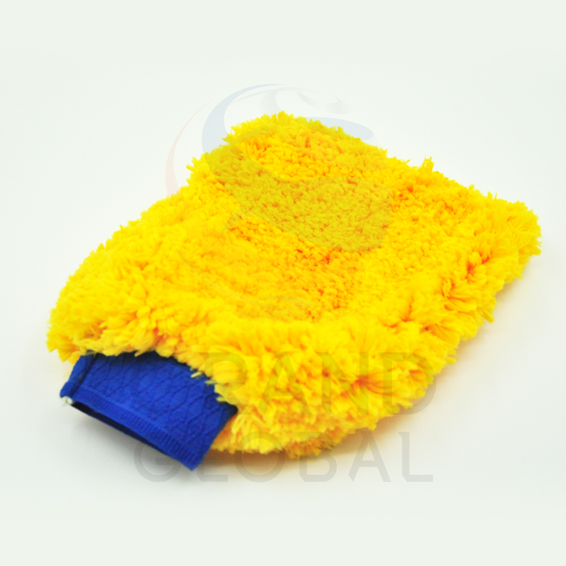 CAR BEST | ถุงมือล้างรถ ถุงมือ เช็ดรถ ผ้า นาโน ไมโครไฟเบอร์ ตัวหนอน ปัดฝุ่น หนานุ่ม ซึม ซับน้ำ ได้ดี สีน้ำตาล