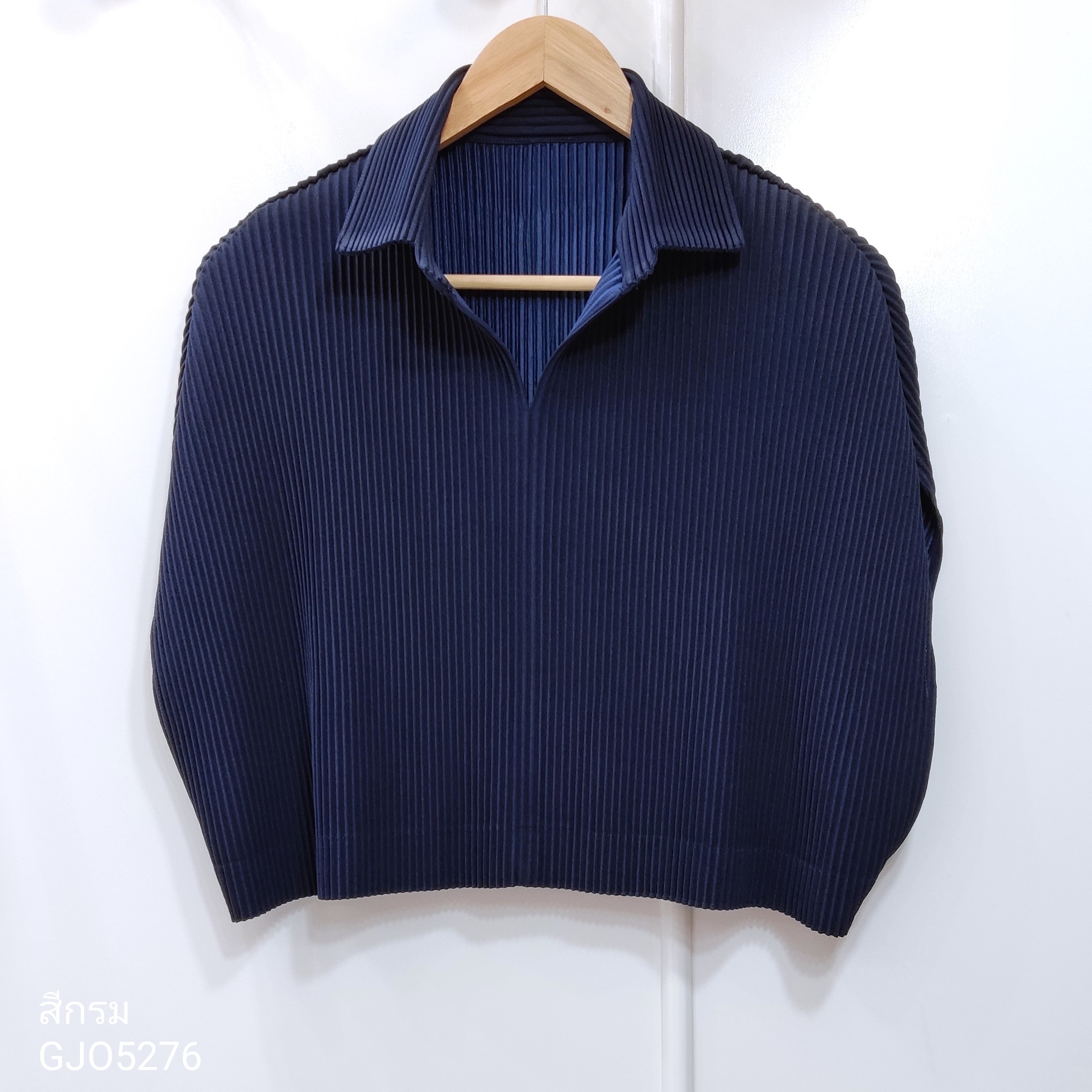 2MUAY รุ่น GJO5276 เสื้อคลุมพลีทคุณภาพ THICK COLLAR CAPE PLEATED CARDIGAN 7 สี FREE SIZE