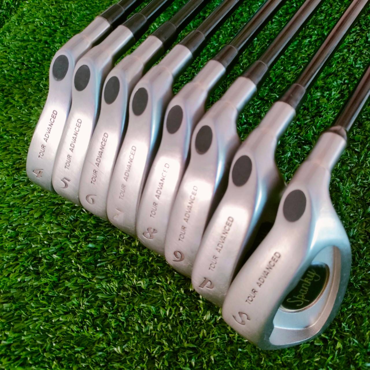 ชุดเหล็ก TOUR ADVANCED SPANKY มีเหล็ก 4-9 เเละ PW SW ก้าน WINDING FGS FLEX R เหล็ก CAVITY ตีง่าย ก้านเบา!! ไม้กอล์ฟมือสอง ของแท้ BY NakaraLuxurious