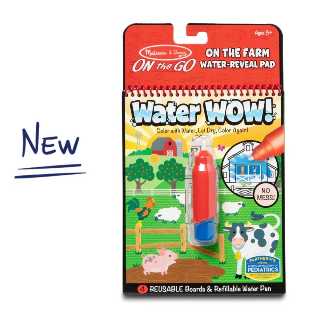 สมุดระบายสีด้วยน้ำรียูสซาเบิล รุ่นฟาร์ม พร้อมปากกาเติมน้ำได้Melissa & Doug Water Wow Farm,ของเล่นเสริมพัฒนาการมของเล่น