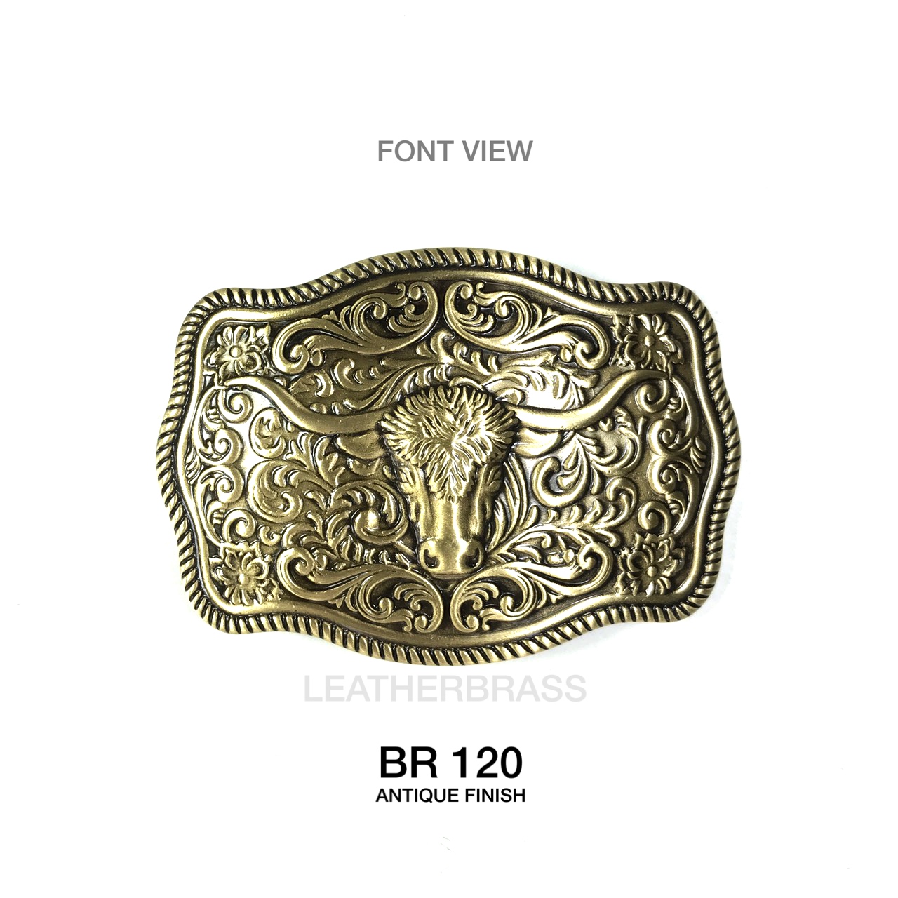 BR120 หัวเข็มขัดคาวบอย เนื้อทองเหลืองแท้ ขนาด 38 มิล อะไหล่ทองเหลือง leatherbrass**ราคาต่อชิ้น**