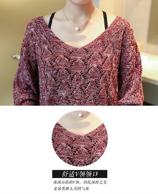 เสื้อถัก เสื้อกันหนาว แฟชั่นเกาหลี แขนยาว งานเนี้ยบคอวี งานตามแบบ