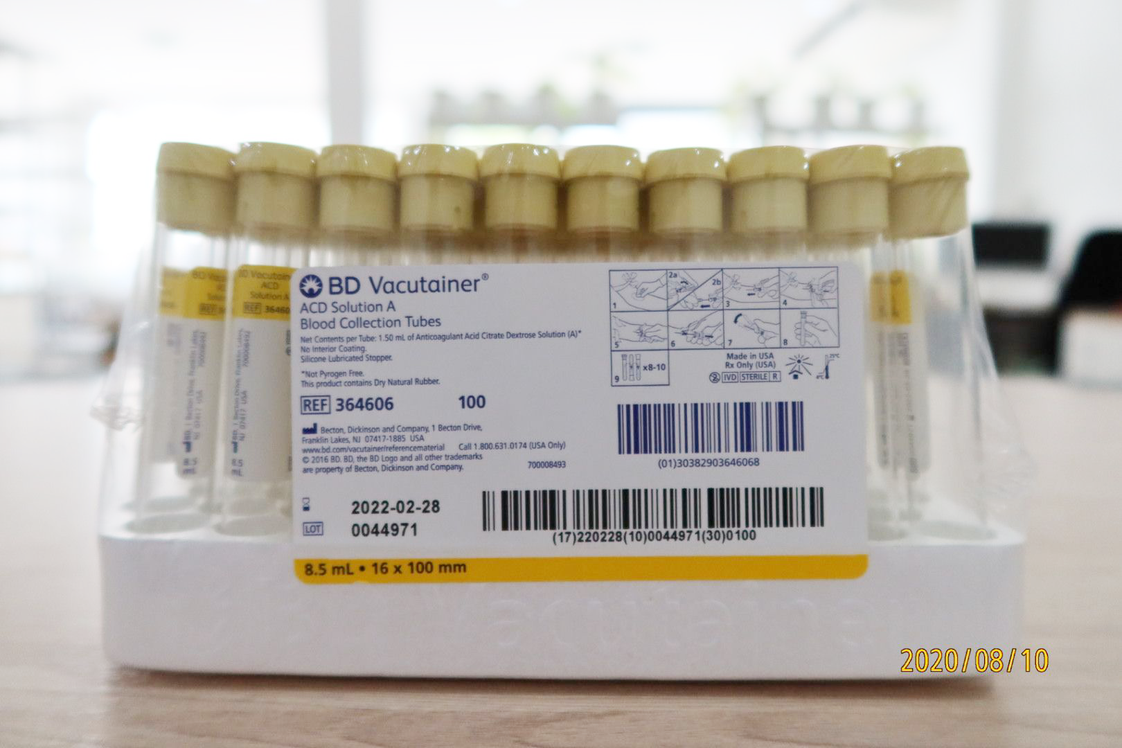 ACD Solution A Blood Coagulation Tube หลอดบรรจุสิ่งส่งตรวจ ขนาด 8.5 ml Size 16x100 mm., 100 Pcs./Pack