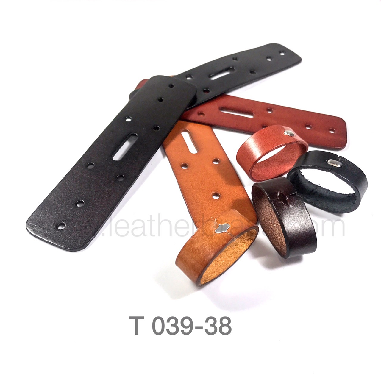 T039-38 เส้นเข็มขัดหนังอิตาลี่ ย้อมสีทะลุ ขนาดหน้ากว้าง 38 มิล (1.5นิ้ว) อะไหล่เข็มขัด leatherbrass**ราคาต่อเส้น**
