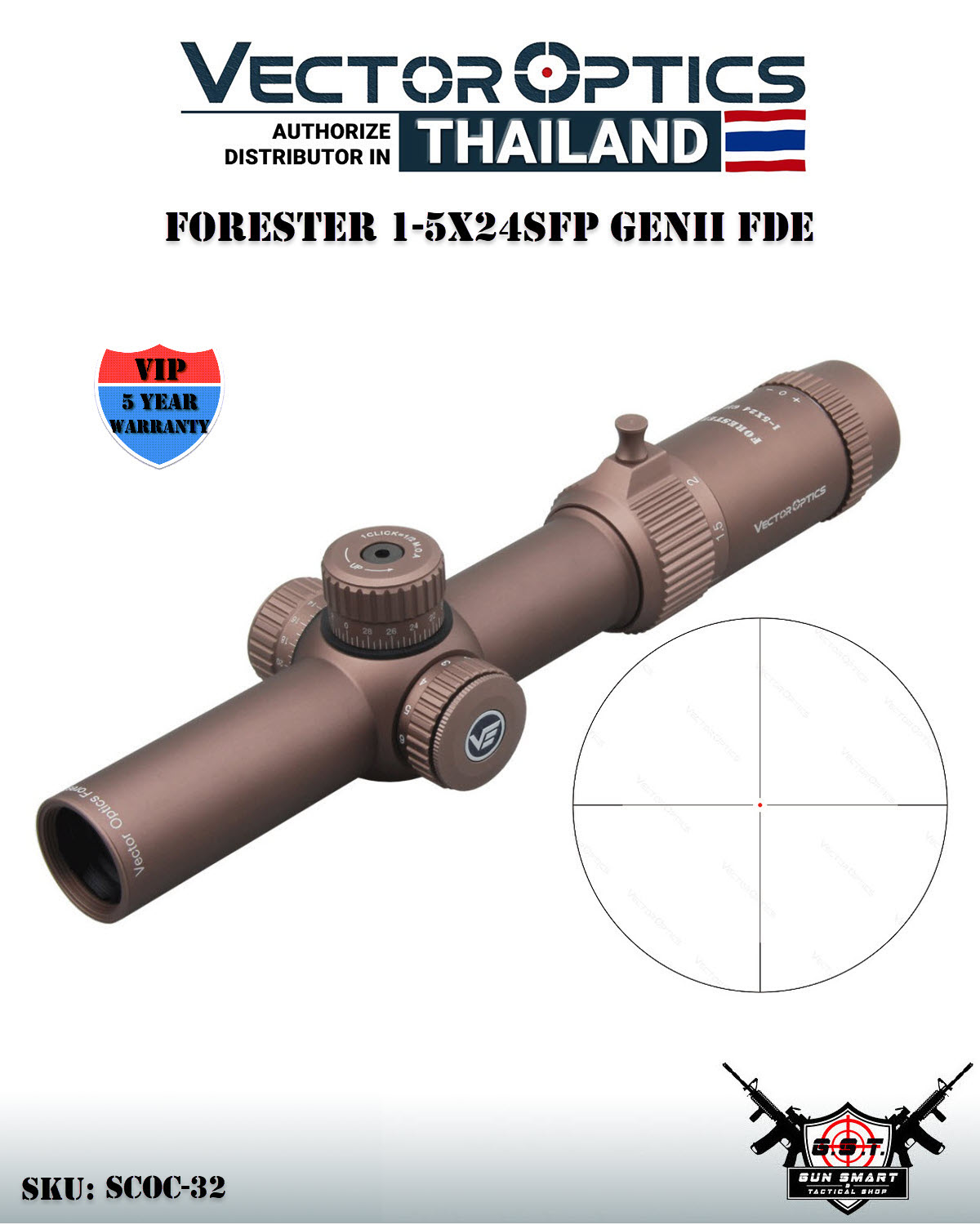 FORESTER 1-5X24SFP GENII FDE (1/2MOA)
