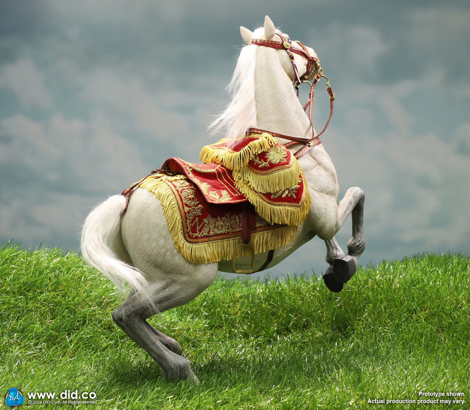 [พร้อมส่ง] "DID 1/6 : Emperor of French - E60078 : White War Horse (Prancing) (ม้าพยศไม่มีจุดขยับ)"