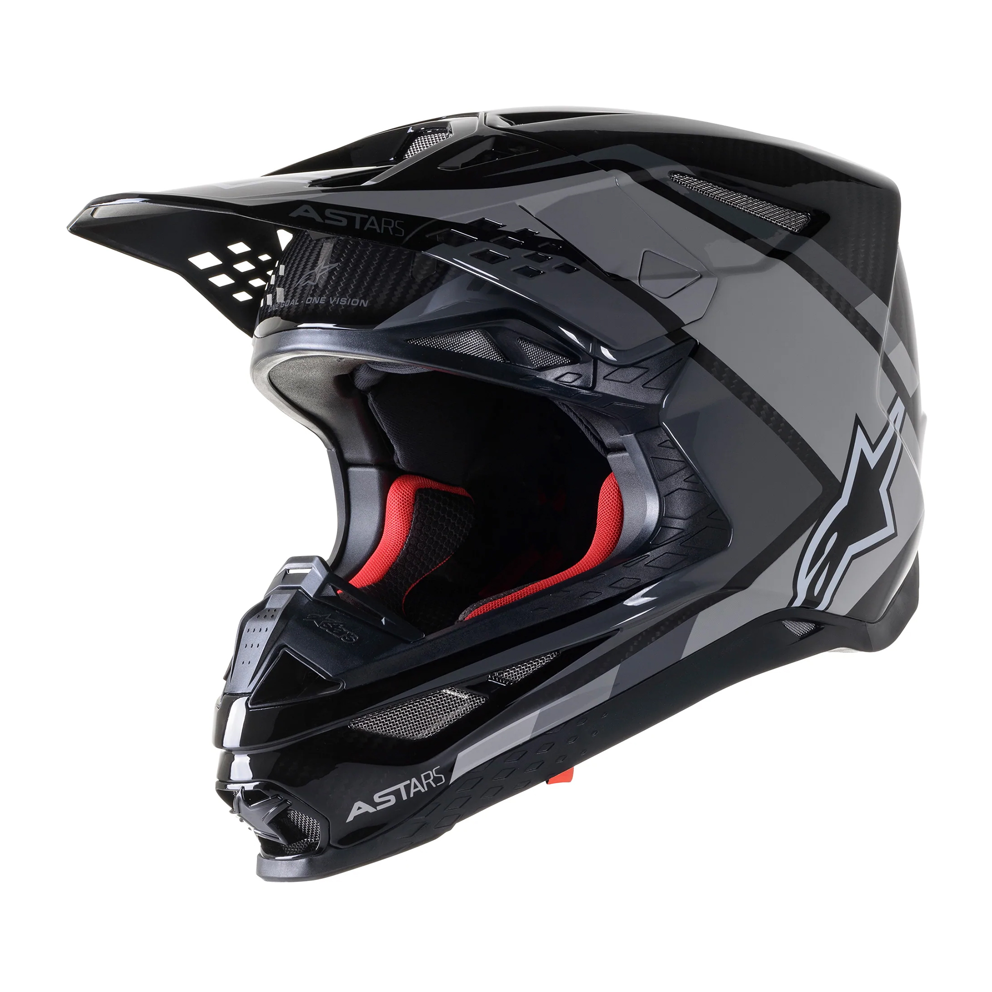 หมวกกันน็อค Alpinestars Supertech M10 Carbon Meta2 Helmet - Black/Gray Glossy