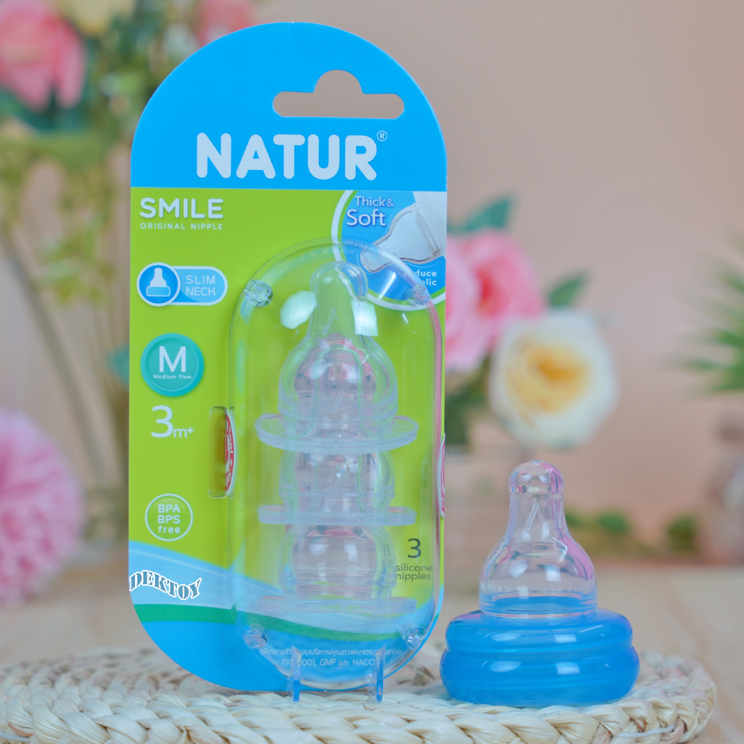 Natur เนเจอร์ จุกนมเนเจอร์ สไมล์ ออริจินัล โดม แพ็ค3ชิ้น