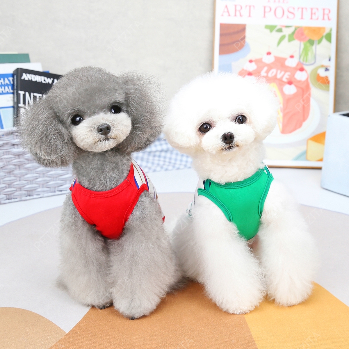🇹🇭พร้อมส่ง🇹🇭 🐶🐱 เสื้อแขนกุดลายริ้ว สีสดใส น่ารัก ผ้าใส่สบาย for pet เสื้อผ้าสัตว์เลี้ยง สุนัข ชุดหมา ชุดแมว