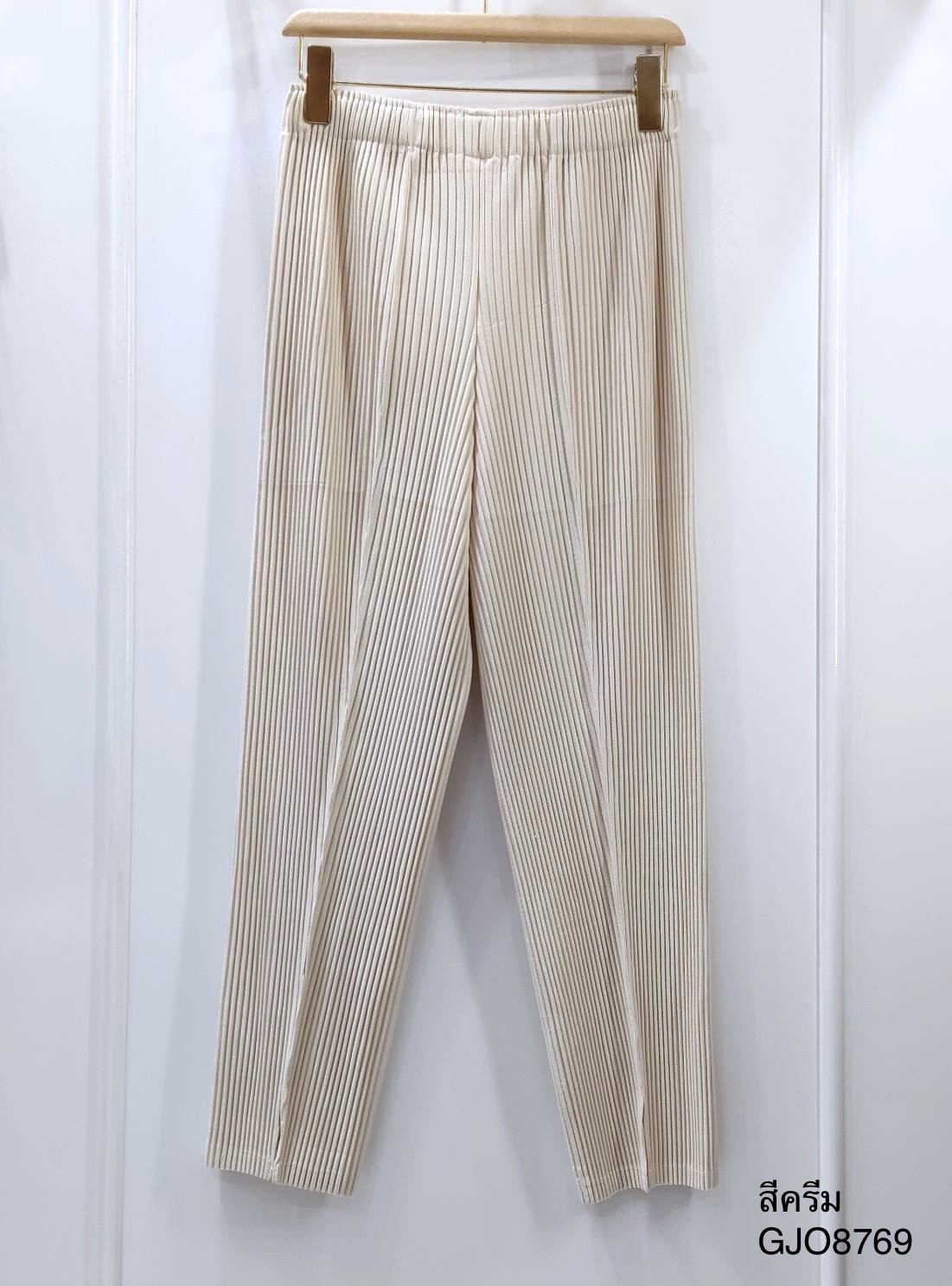 ยาว36,37นิ้ว!! 2MUAY รุ่น GJO8769 กางเกงผ้าหนาอัดพลีท THICK SLIM SPILT FRONT PLEATED PANTS 14 สี FREE SIZE