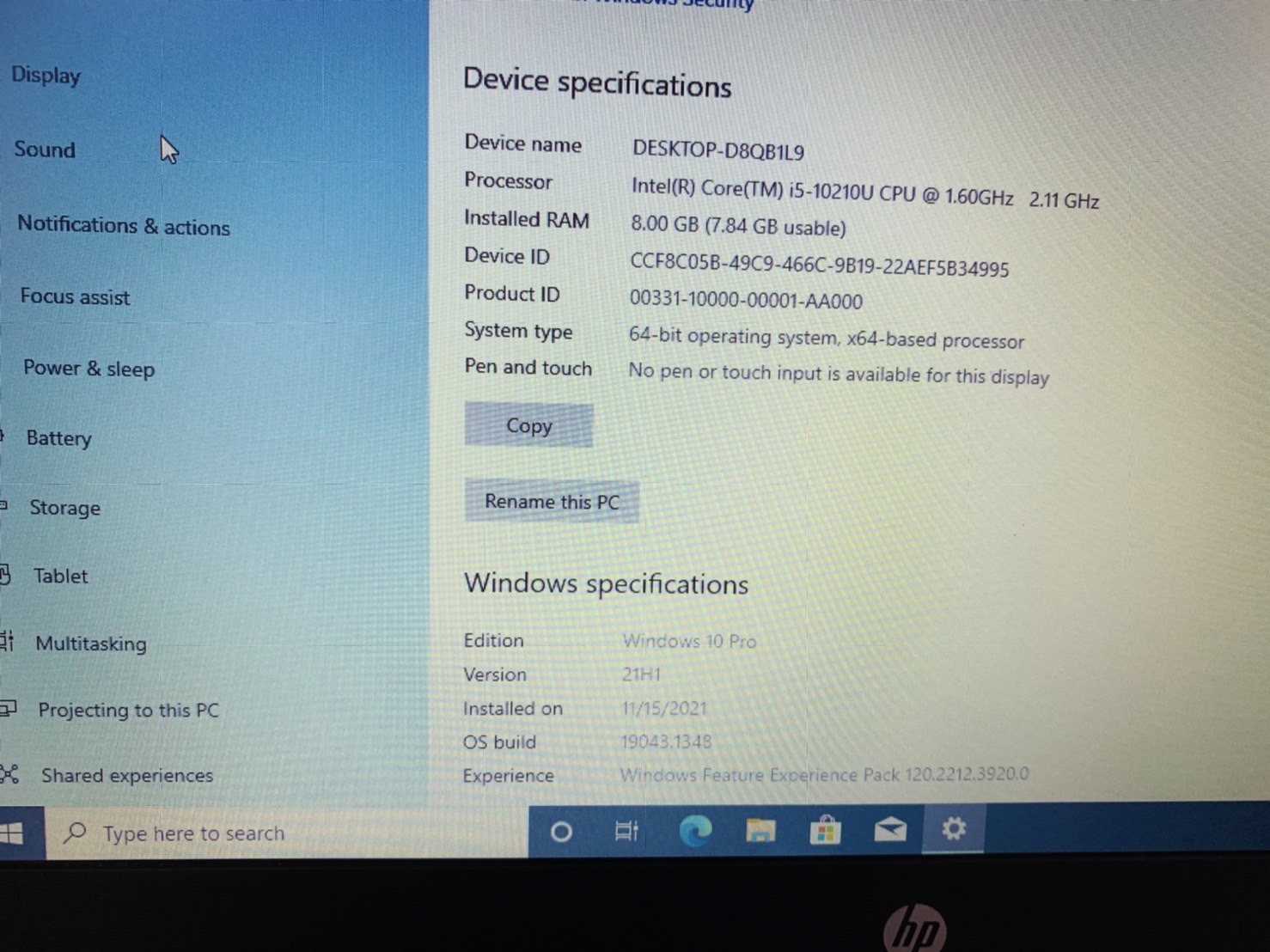 โน้ตบุ๊ค Notebook HP ProBook 440-G7 14 inch (1366x768) HD สินค้ามีประกัน