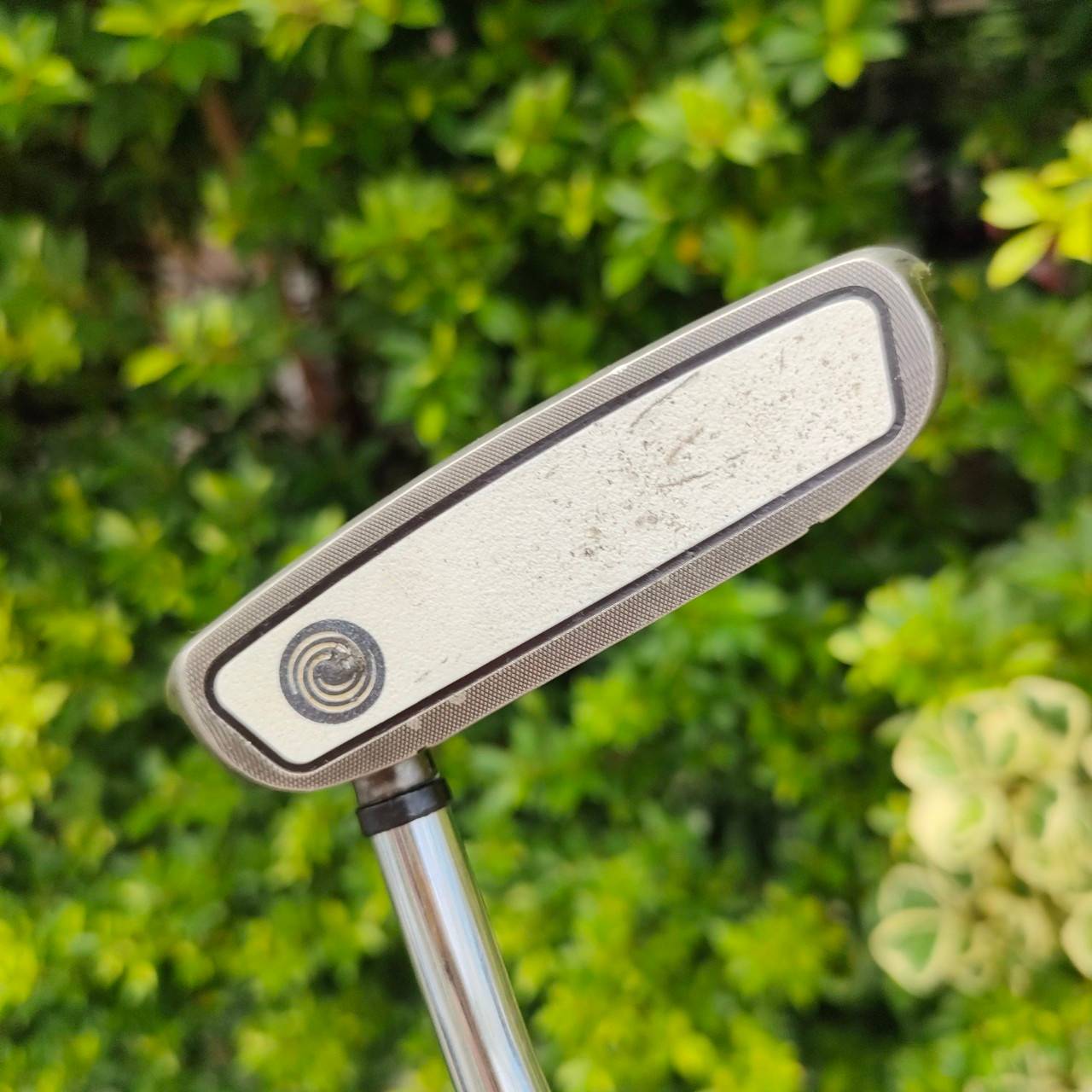 PUTTER ODYSSEY 2-BALL V-LINE WHITE ICE ความยาว 34 นิ้ว เป็นรุ่นที่นิยมมาก ด้านหลังยื่นออกไปเป็นสามเหลี่ยม ทำให้ชดเชยความผิดพบาดได้สูงมาก!! ไม้กอล์ฟมือสอง ของแท้ BY NakaraLuxurious