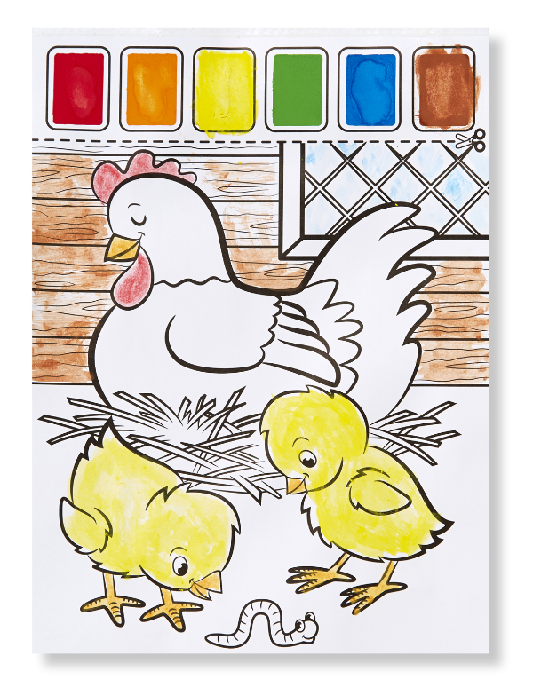 [20แผ่นมีแป้นสี] ระบายสีด้วยพู่กันไม่เลอะเทอะรุ่นฟาร์ม แป้นสีทุกแผ่น Melissa & Doug Paint With Water - Farm Animals รีวิวดีใน Amazon USA พกพาดี