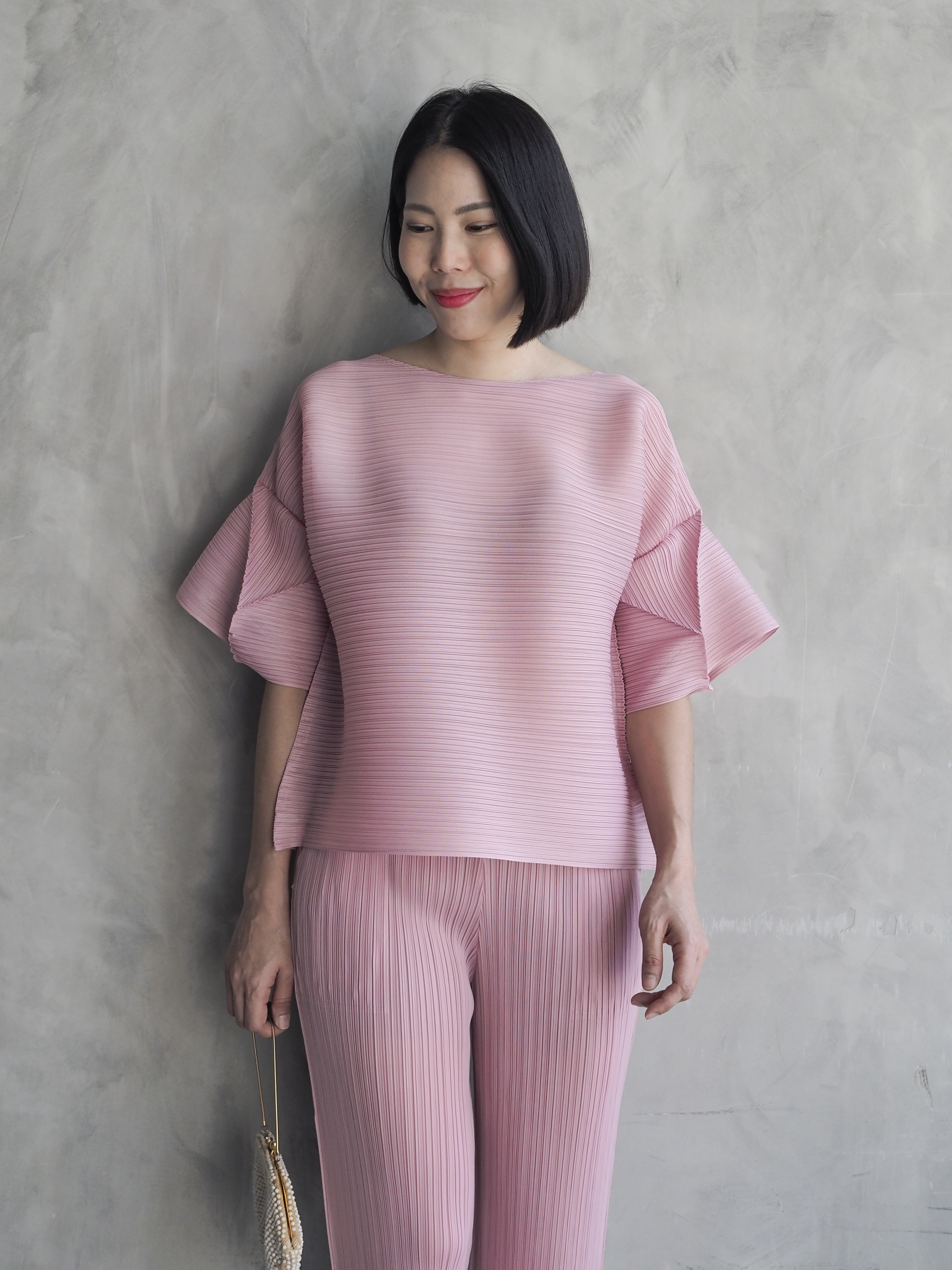 2MUAY รุ่น GJO9319-9 เสื้อพลีทคุณภาพ FLARE SLEEVE PLEATED TOP 7 สี FREE SIZE