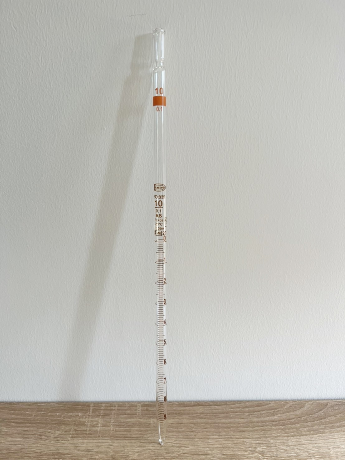 ปิเปตเเก้วเเบบตรง (Graduated pipette) 10ml C/A, Kuihuap LAB