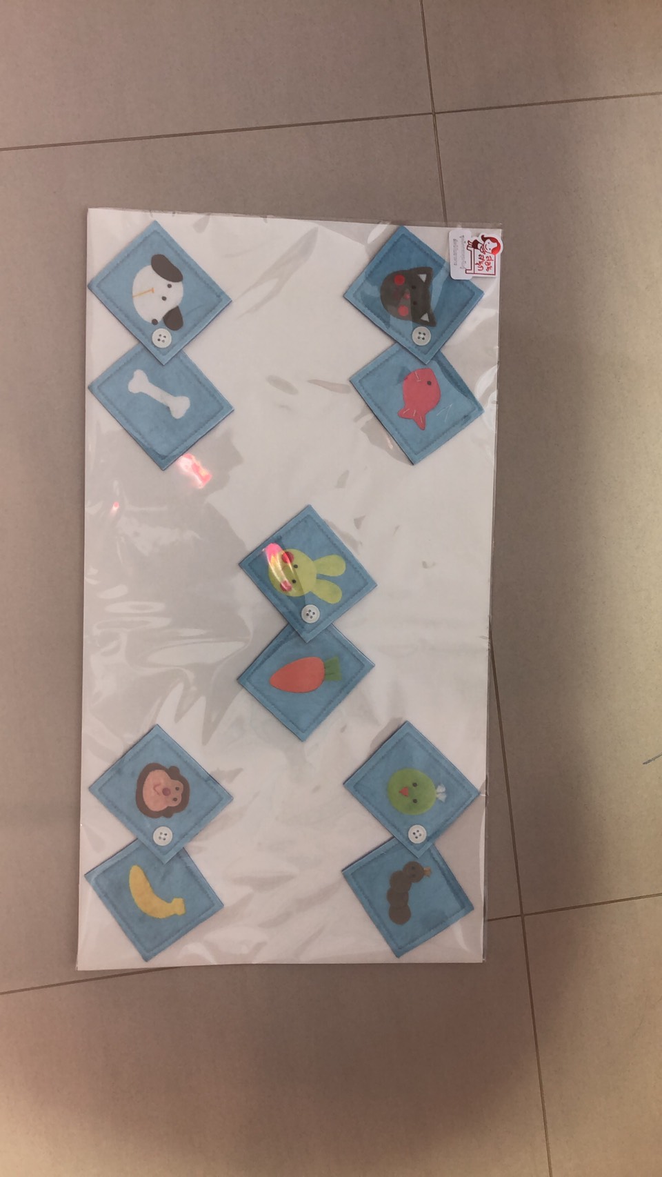 ชุดติดกระดุมจับคู่สัตว์กับอาหาร ของเล่นเสริมพัฒนาการ ,ของเล่นเสริมทักษะ,ของเล่นเด็ก, สื่อการสอนอนุบาล