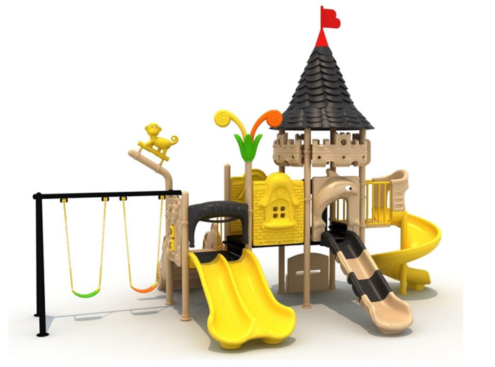 เครื่องเล่นสนาม, ชุดปราสาทสองสไลด์+ชิงช้า กระดานลื่น, ของเล่น,ครุภัณฑ์สนามเด็กเล่น, สพฐ,โครงการโรงเรียนประชารัฐ playground,สไลเดอร์,ของเล่นเสริมพัฒนาการ,เครื่องเล่นสนาม, สนามเด็กเล่น