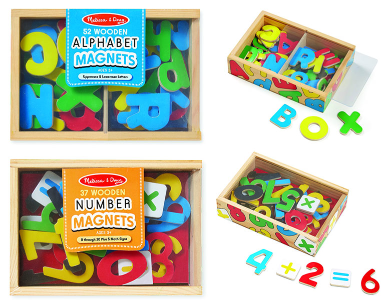 แม่เหล็กตัวเลข ส่งเสริมให้เด็กๆคิดและคุ้นเลยกับตัวเลข และแก้ปัญหาเลขแบบง่ายๆ Wooden Numbers Magnets Set, รุ่น 0449 ของเล่นเสริมพัฒนาการ, ของเล่นอเมริกา,melissa & doug