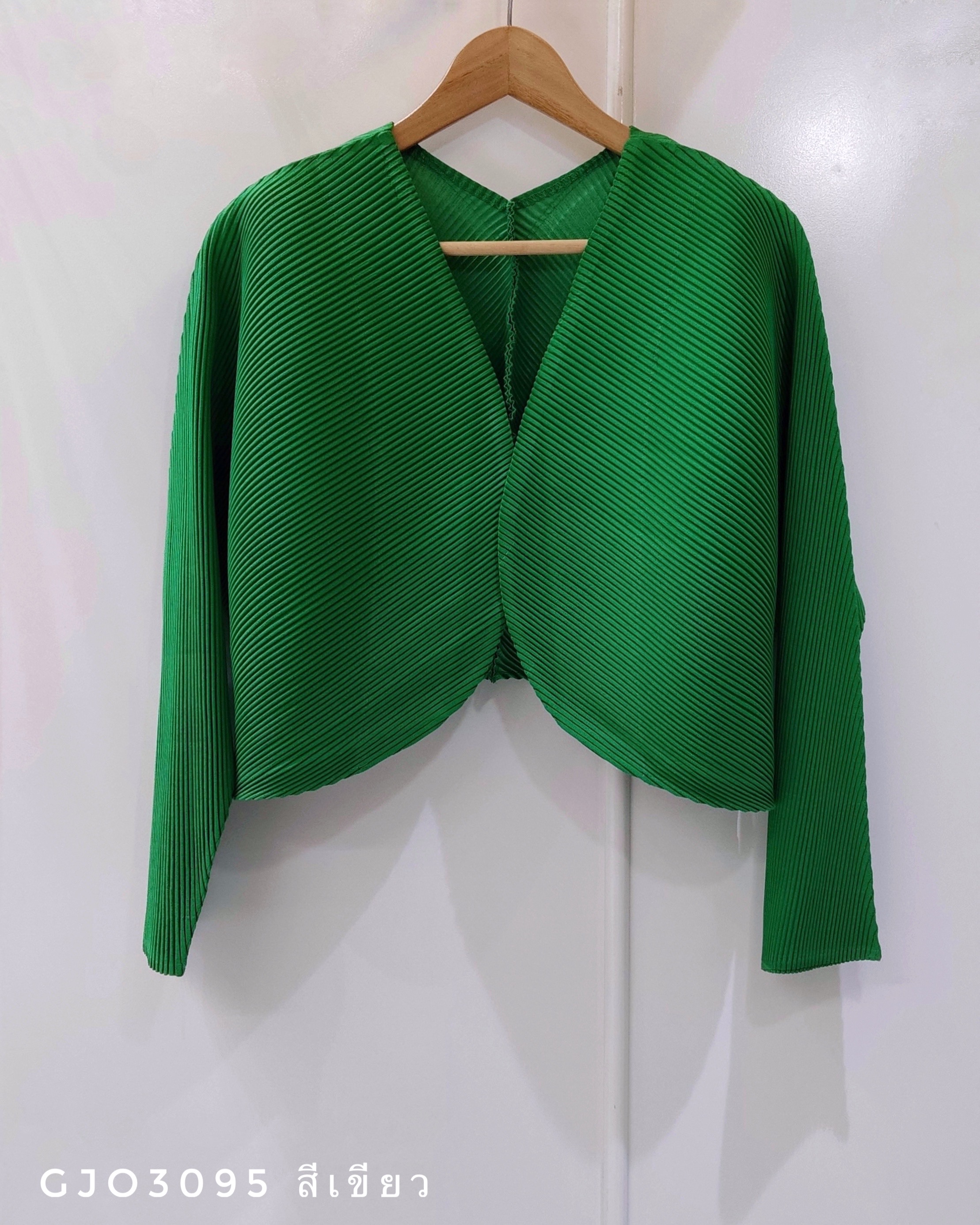2MUAY รุ่น GJO3095 เสื้อคลุมผู้หญิง เสื้อคลุมพลีทคุณภาพ 6สี FREE SIZE LONG SLEEVE OPEN FRONT THICK PLEAT CARDIGAN