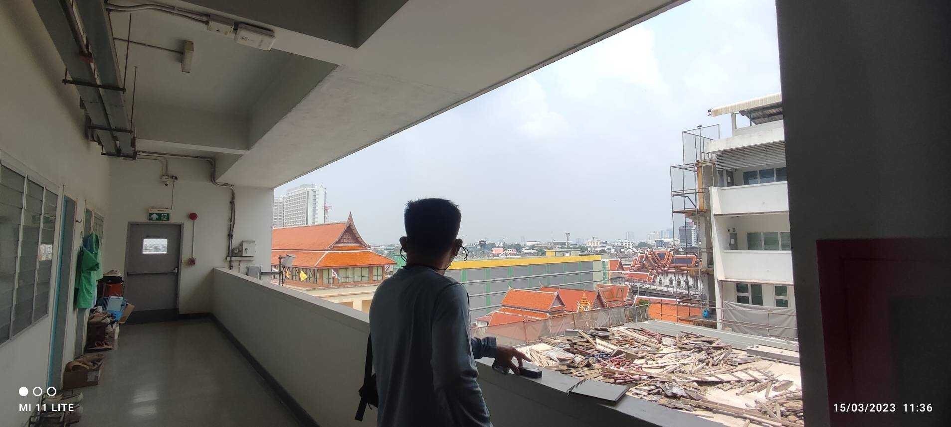 งานติดตั้งกันสาด หอพักพยาบาล โรงพยาบาลศิริราช