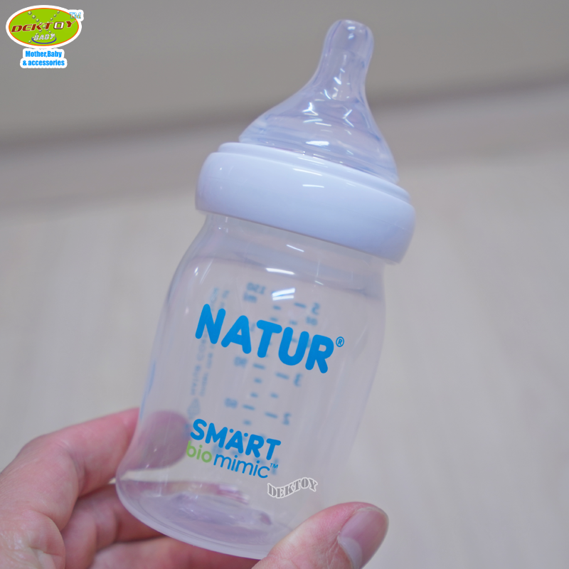 NEW-Natur ขวดนมเนเจอร์ สมาร์ทไบโอมิมิค PP 5 ออนซ์ จุกไม่ดูดไม่ไหล 1 ขวด