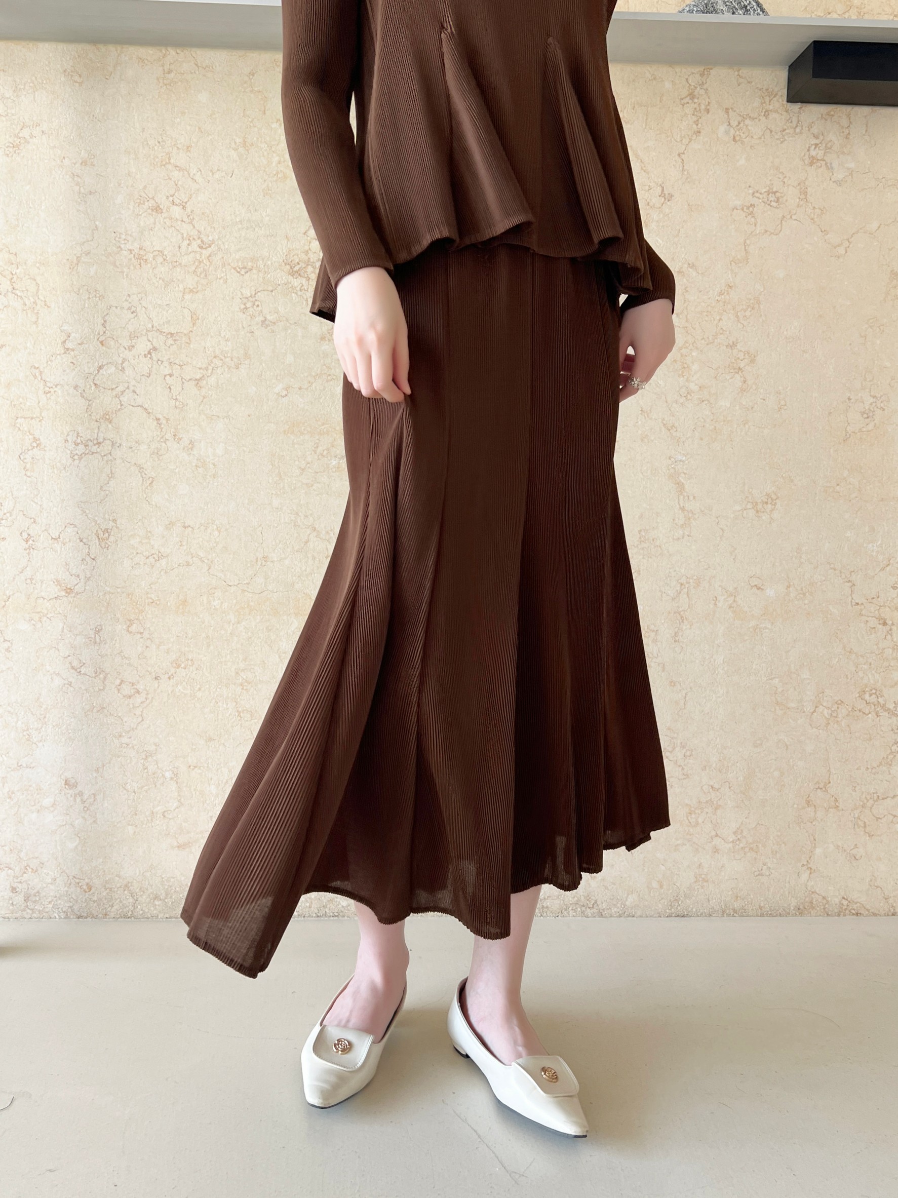 ปรับราคาลง20%!! ยาว 34นิ้ว! 2MUAY รุ่น GJO1744 กระโปรงพลีทคุณภาพ MERMAID PLEATED SKIRT 9 สี FREE SIZE