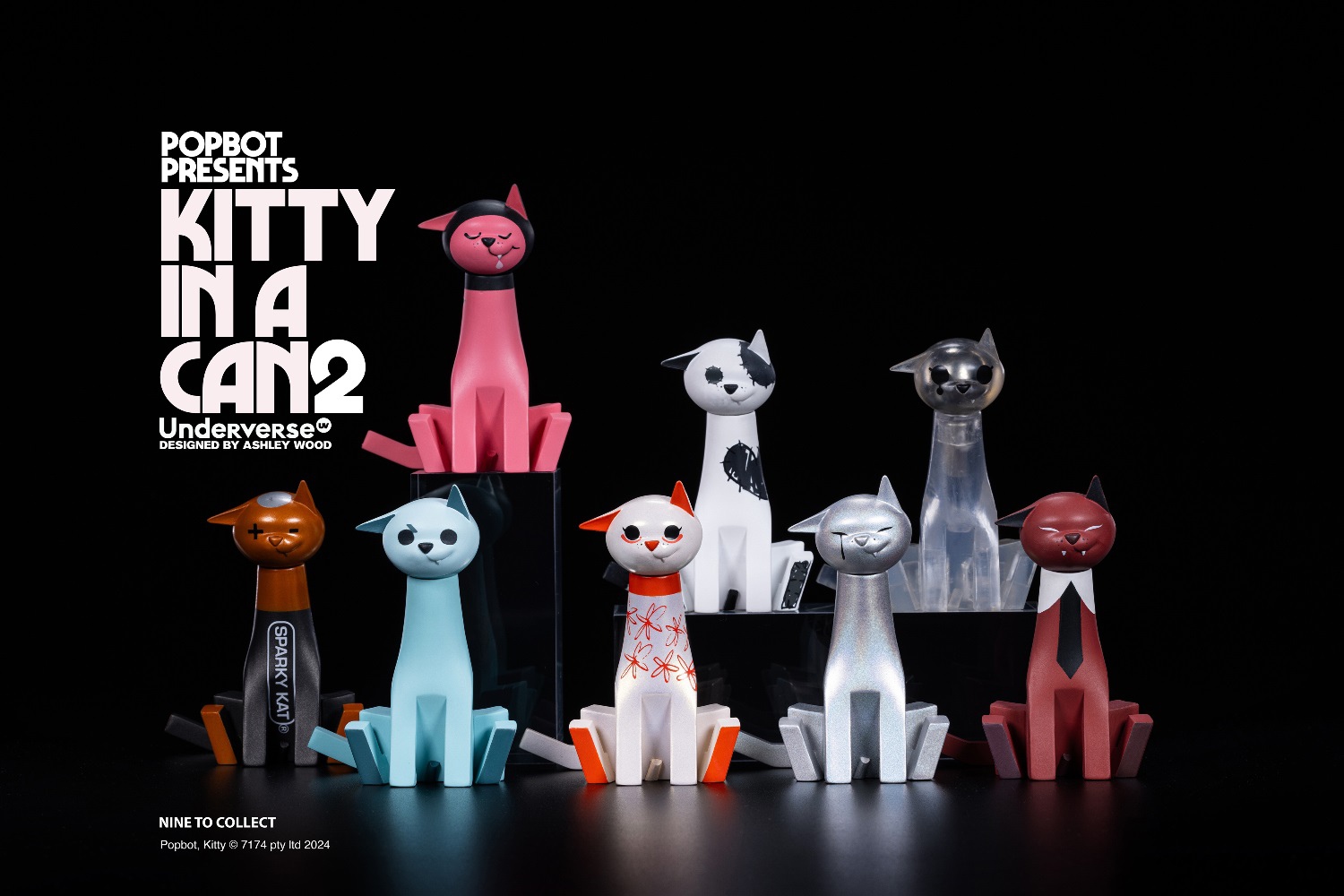 [สั่งจอง]Underverse UV202309 ：Popbot Kitty In A Can！10Cm (กล่องสุ่มเซต9ตัว)