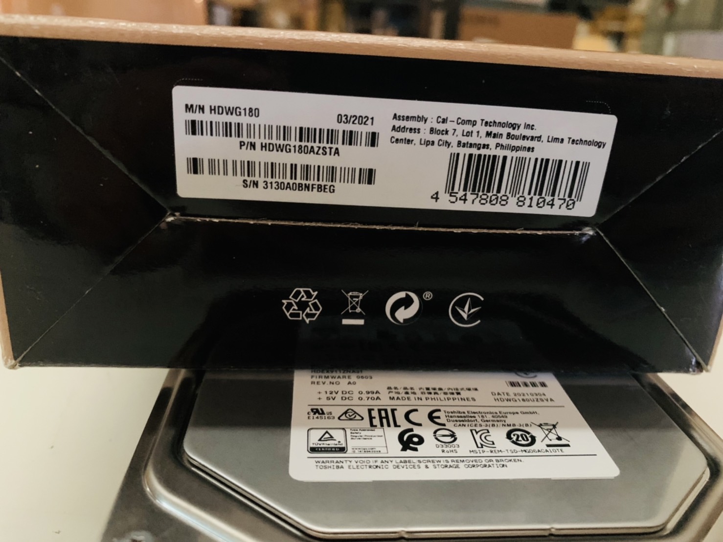 ฮาร์ดดิสก์ Toshiba nas N300 8TB SATA 3.5 6Gbps 7200RPM"