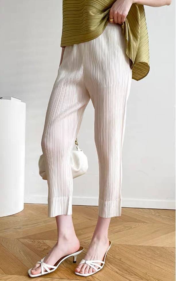 ยาว 34นิ้ว!! 2MUAY BASIC รุ่น GJO6896 SLIM FIT PLEATED PANTS กางเกงผู้หญิง กางเกงอัดพลีท 14สี FREE SIZE