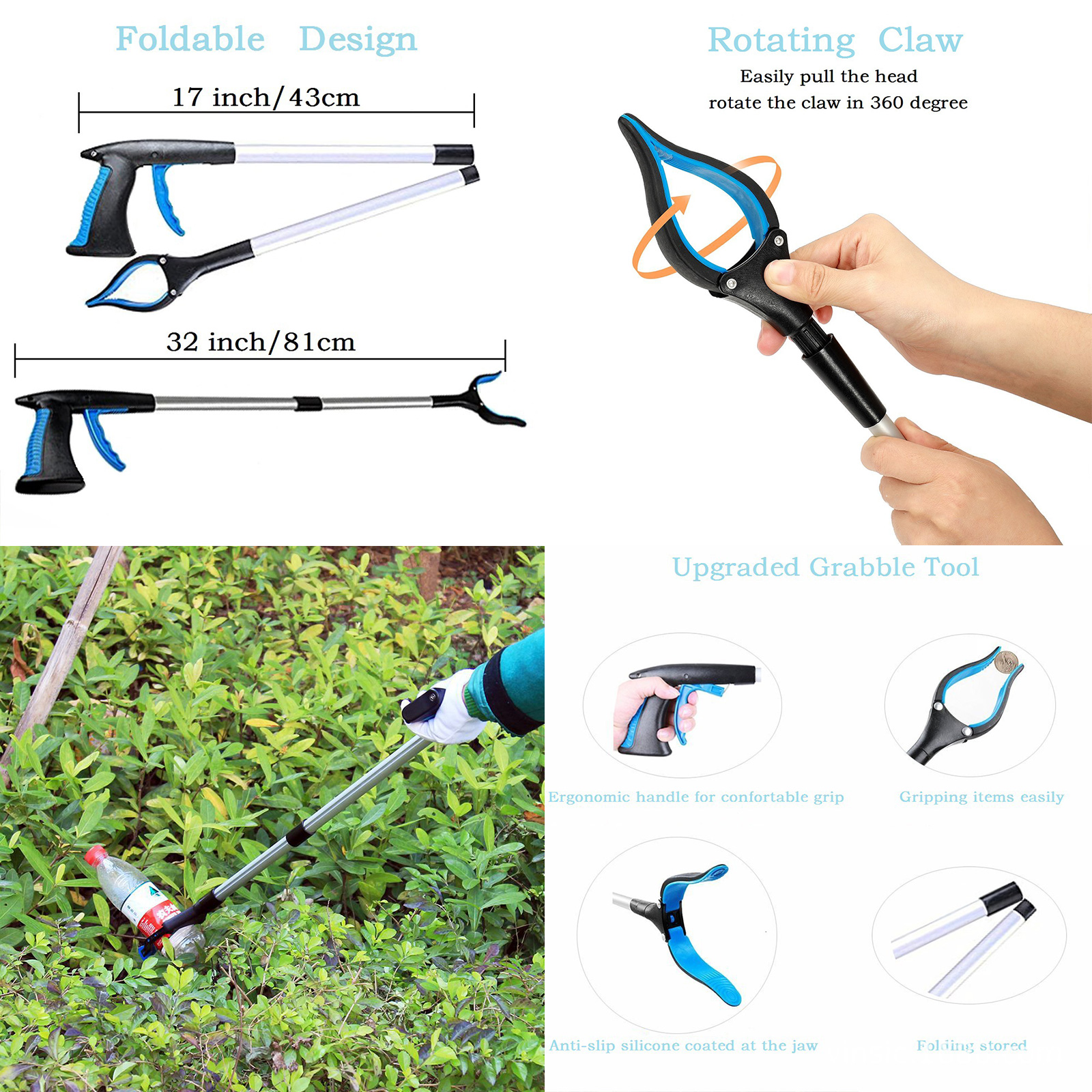 ไม้หนีบจับ *มี3ตัวเลือก* จับแมลง / จับสิ่งของ ไฟส่อง LCD / สอยเกี่ยว วัสดุพลาสติกอย่างดี ด้ามจับเหมาะมือ จับง่าย จับแน่น