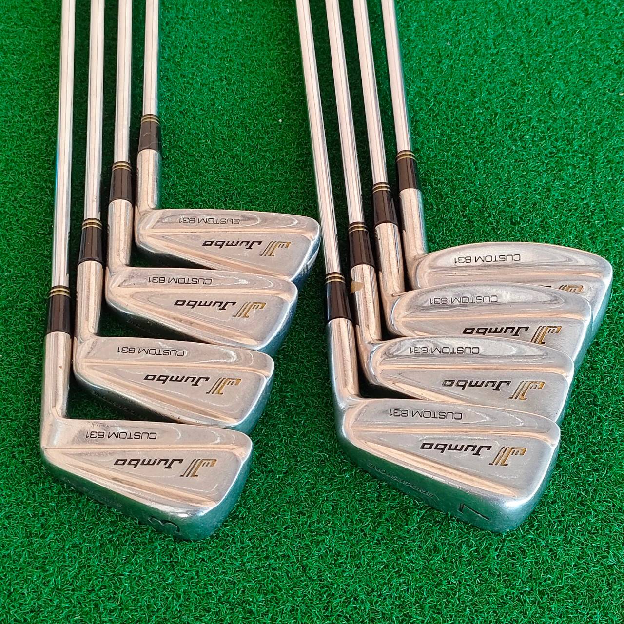 ชุดเหล็ก BRIDGESTONE JUMBO CUSTOM 831 มีเหล็ก 3-9 PW ก้าน JUMBO CUSTOM 831 สภาพสวย ก้านเดิม กริพเดิม ปลอกคอเดิม ทุกไม้ครับ MADE IN JAPAN
