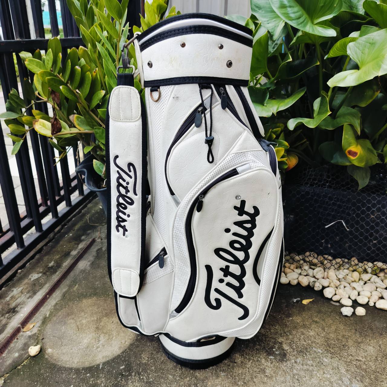 ถุงกอล์ฟ TITLEIST มือสอง สีขาวสวย ภาพในบุกำมะหยี่