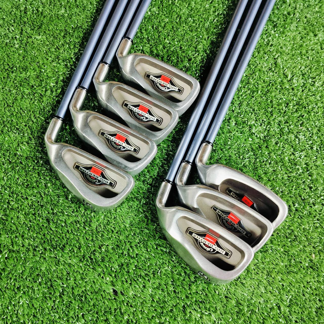 ชุดเหล็ก Callaway BIGBERTHAR รุ่นยอดนิยมสูงสุดของ Callaway ใบใหญ่ Cavity ลึกตีง่ายตีไกลมาก ก้านเสียบทะลุเป็นเอกลักษณ์ ไม้กอล์ฟพรีเมี่ยมมือสอง ของแท้ By NakaraLuxurious