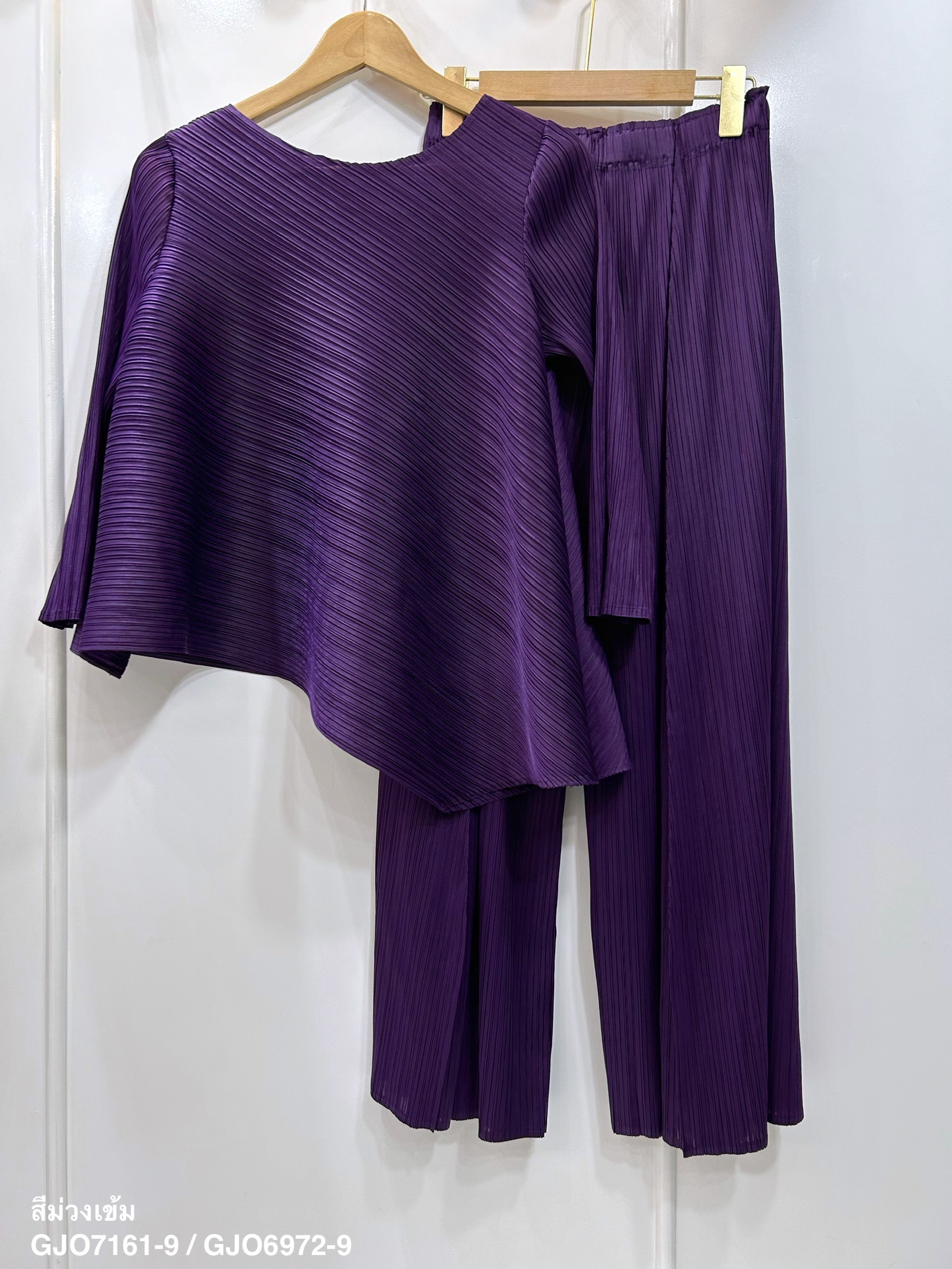 กก ยาว 37.5นิ้ว 2MUAY รุ่น GJO7161 / GJO6972 ASYMMETRIC PLEATED SET ชุดอัดพลีท เซ็ตพลีทคุณภาพ 5สี FREE SIZE