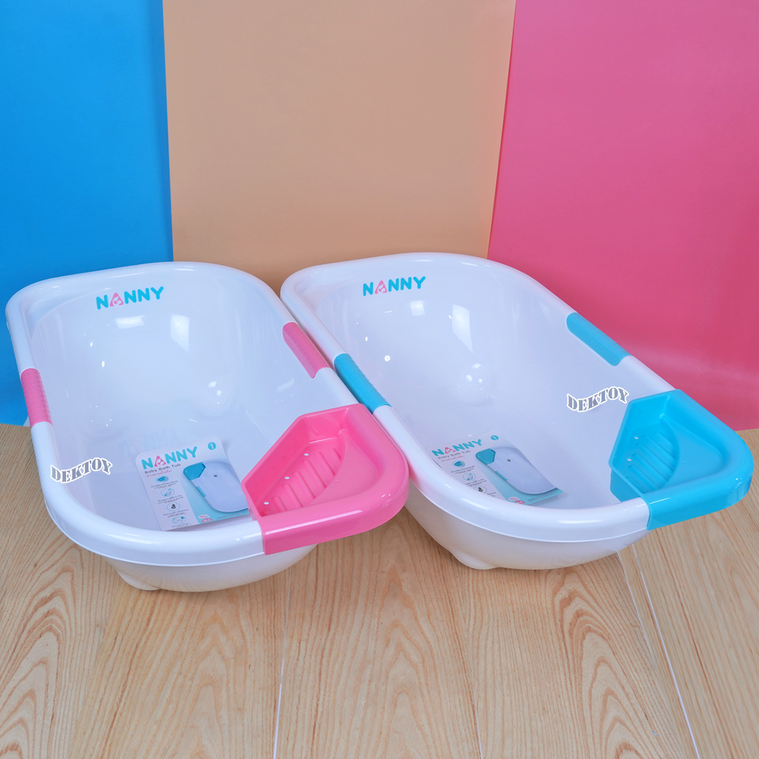 NANNY แนนนี่ อ่างอาบน้ำเด็กแนนนี่ กะละมังอาบน้ำเด็ก พร้อมเก้าอี้รองอาบน้ำ มีจุกปล่อยน้ำ N275
