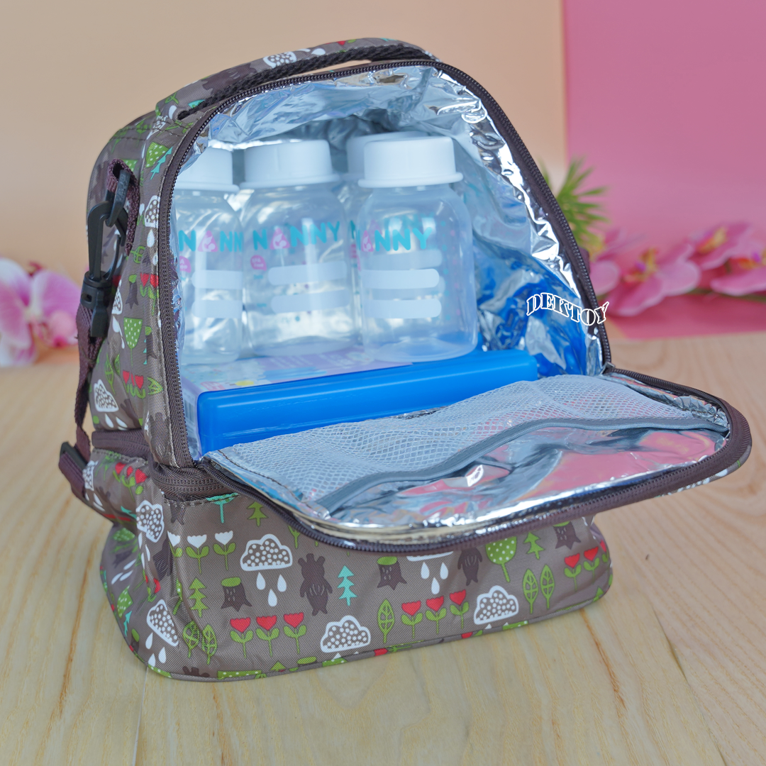 Grace kids เกรซคิดส์ กระเป๋าเก็บอุณหภูมิ 2 ชั้น สีน้ำตาล