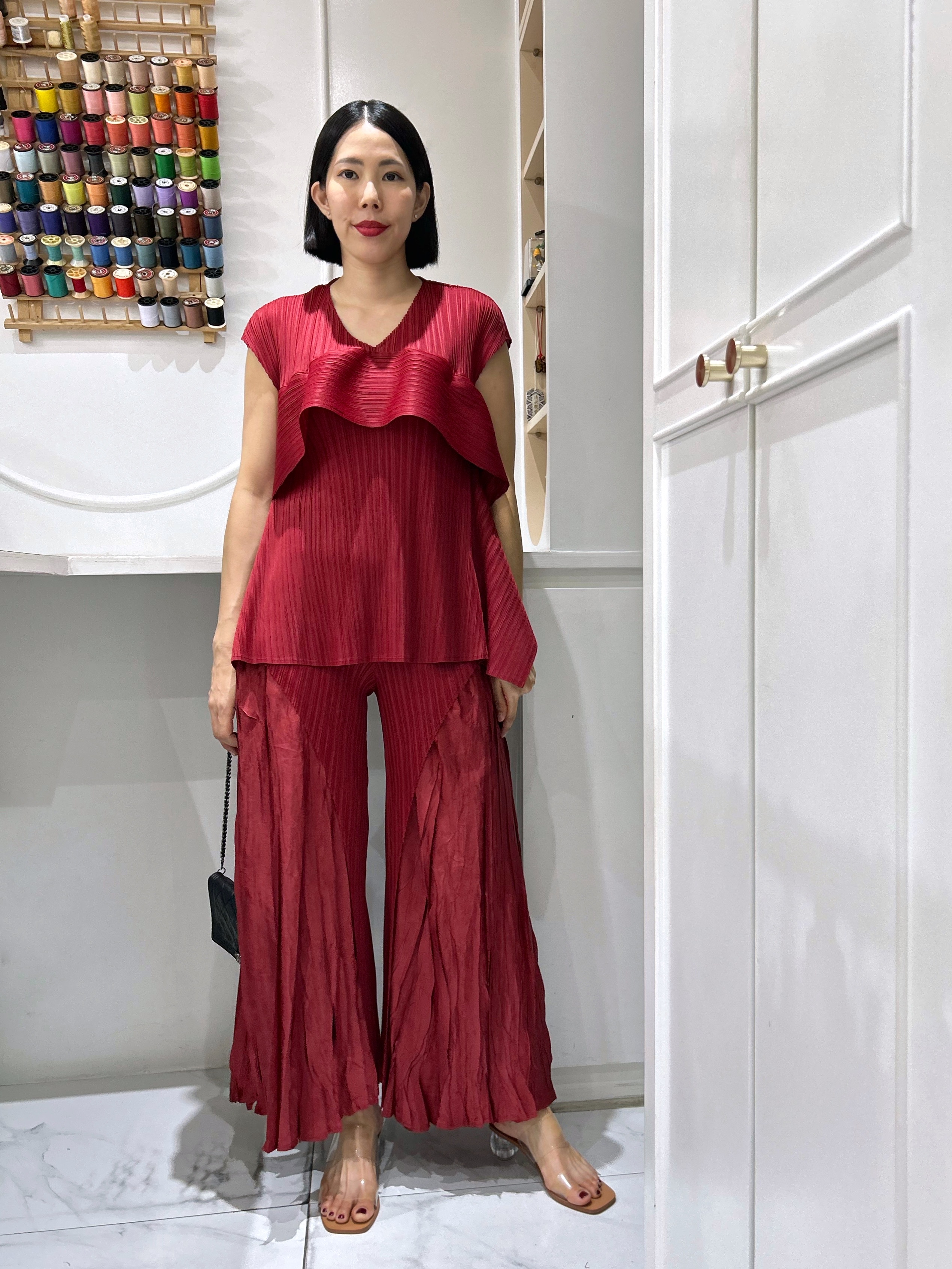 2MUAY รุ่น GA6768 เซ็ตอัดพลีท LAYER FLARE PLEATED SET 4 สี FREE SIZE