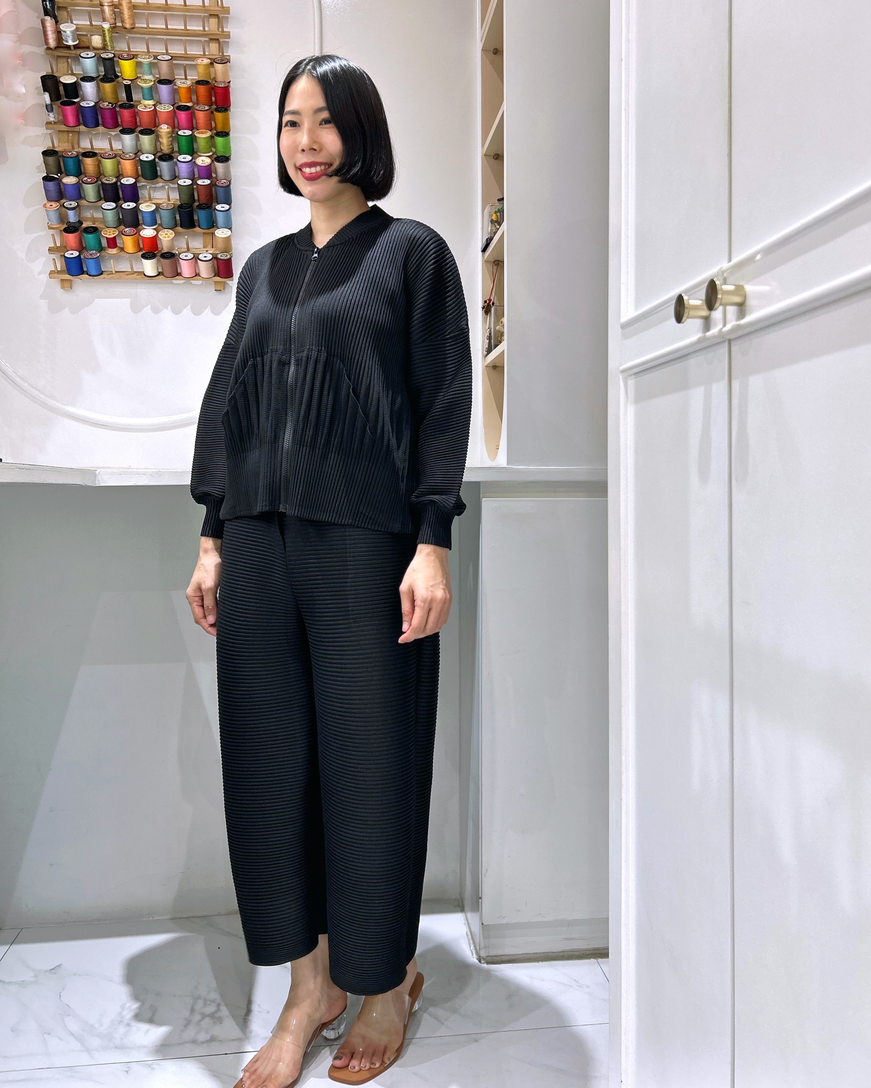 2MUAY รุ่น GA67811 / GA67815 THICK CARDIGAN ZIP FRONT PLEATED SET 4สี FREE SIZE