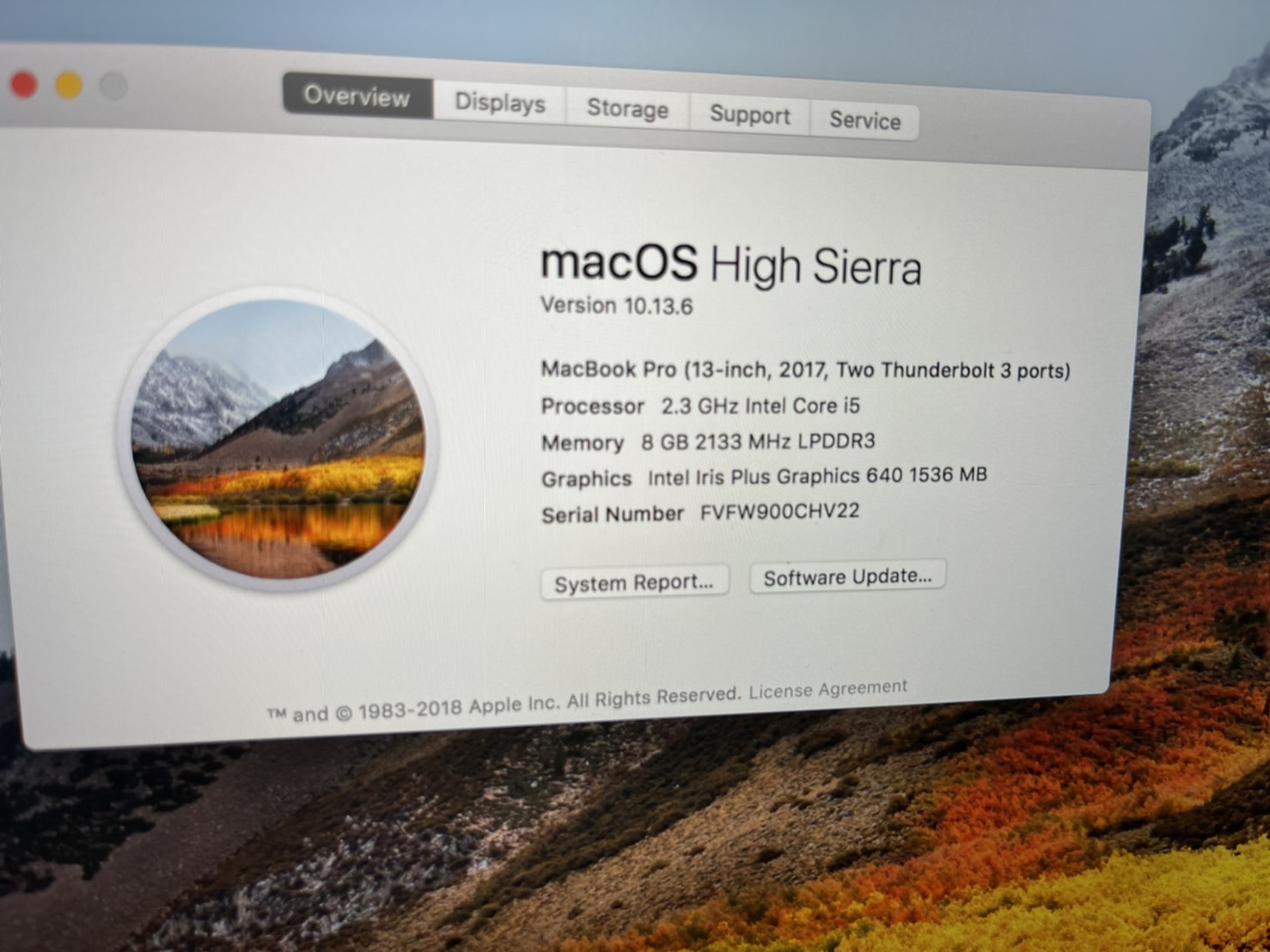 MacBook Pro (13-inch 2017 Two Thunderbolt 3 ports)