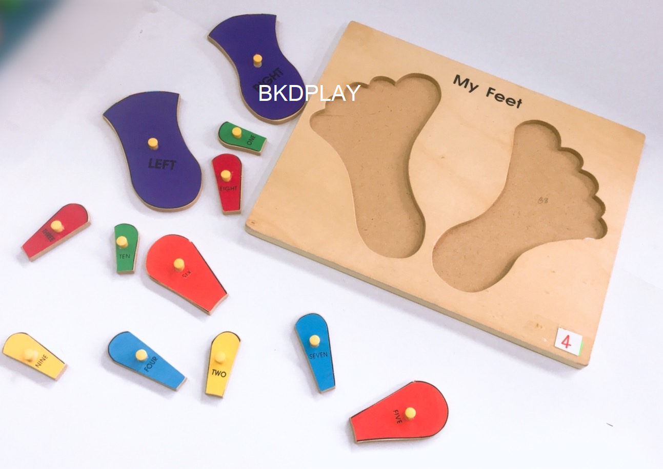 เท้าของฉัน , ของเล่นไม้, ของเล่นเสริมพัฒนาการ, ของเล่นเด็กอนุบาล, สื่อการสอนเด็กอนุบาล วัสดุและสี ปลอดภัยต่อเด็ก มีมาตรฐาน มอก. ตามที่ สพฐ. กำหนด